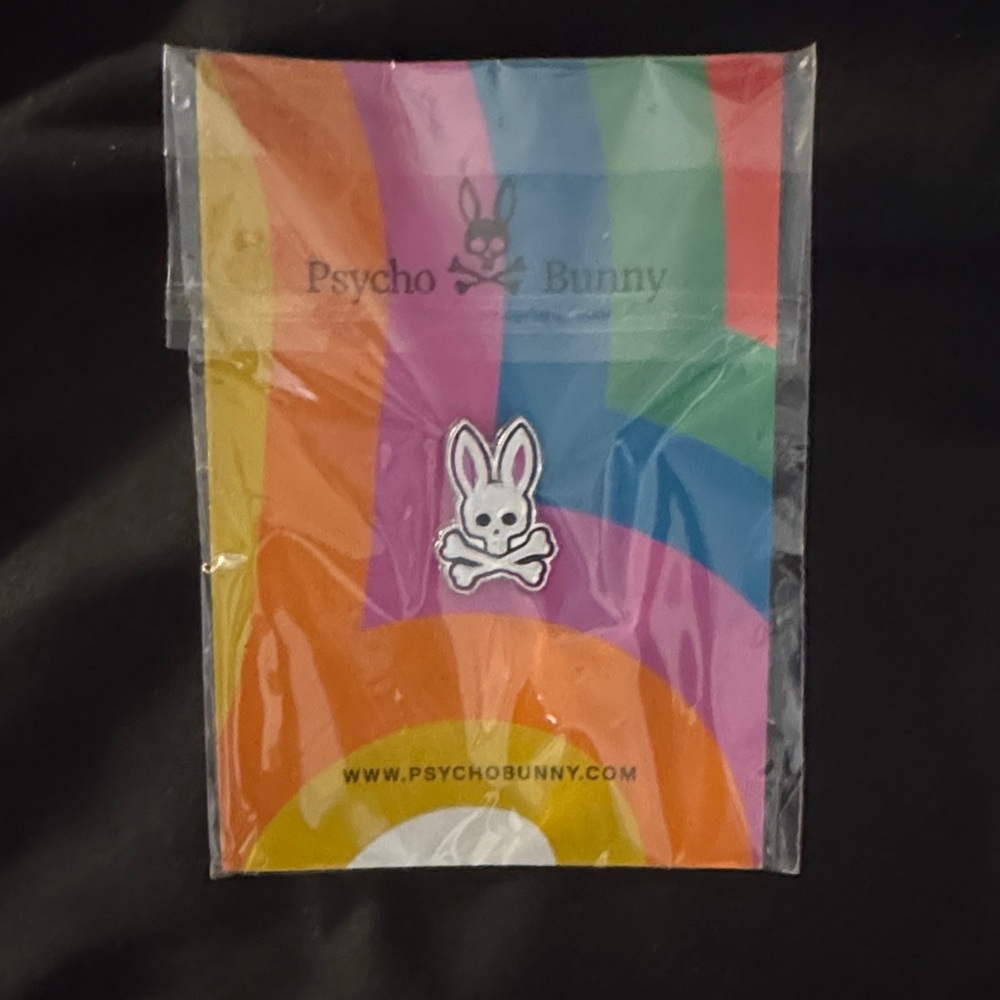 Psycho Bunny logo pin. Rare. NWT.